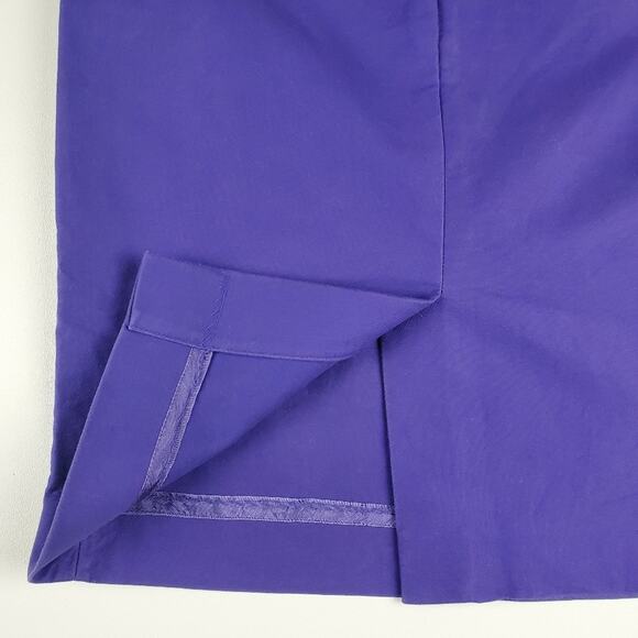 J. Crew No. 2 Stretch Pencil Skirt Sleek Fitted Mini Pleated Zip Purple Size 00 - Picture 5 of 7